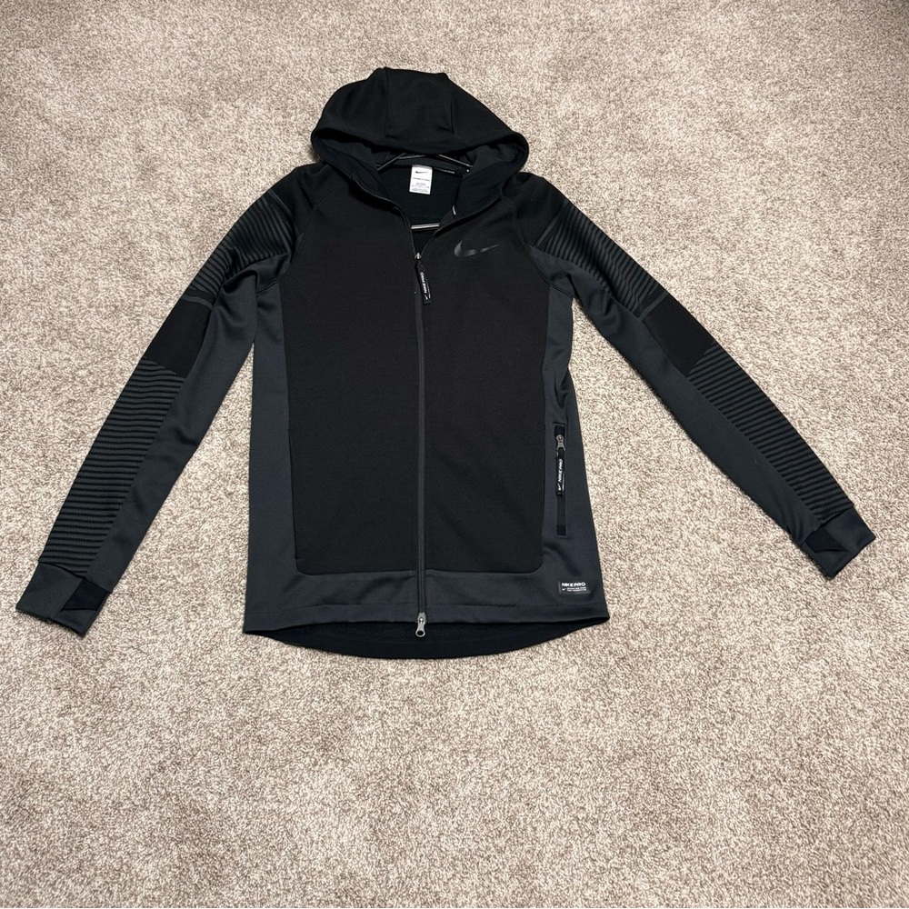 Nike Men's Therma Fit Black Full-Zip Hoodie - Small/Tall